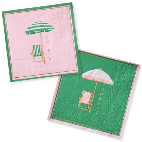 Cabana Pink & Green Cocktail Napkins | Package 20 | Palm Beach Collection (Copy)