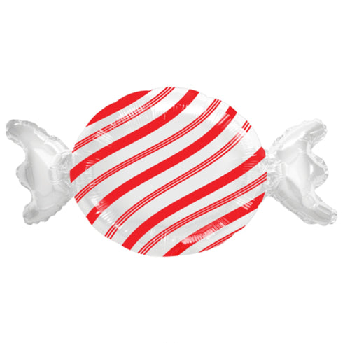 Red Candy Peppermint Swirls Foil Balloons | 18 INCH