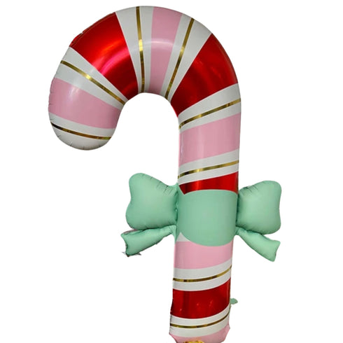 Cute Bow Candy Cane Foil Balloon | 39 Inch