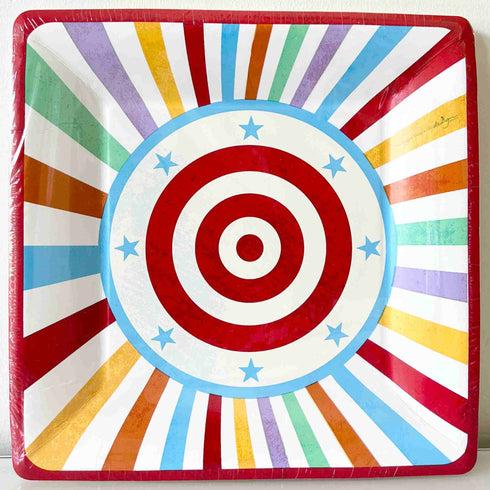 Retro Circus Carnival Party Paper Plates | 10 INCH