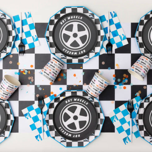 Black and White Checkered Paper Table Runner | 19.5 x 150 Inches