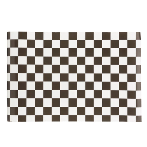Black and White Checkered Paper Party Table Runner | 16 x 120 Inches