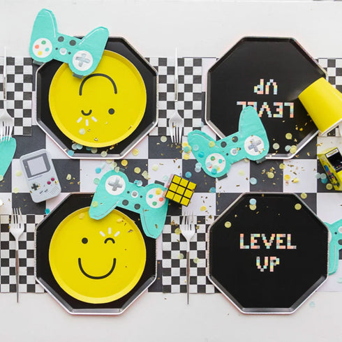 Black and White Checkered Paper Table Runner | 19.5 x 150 Inches