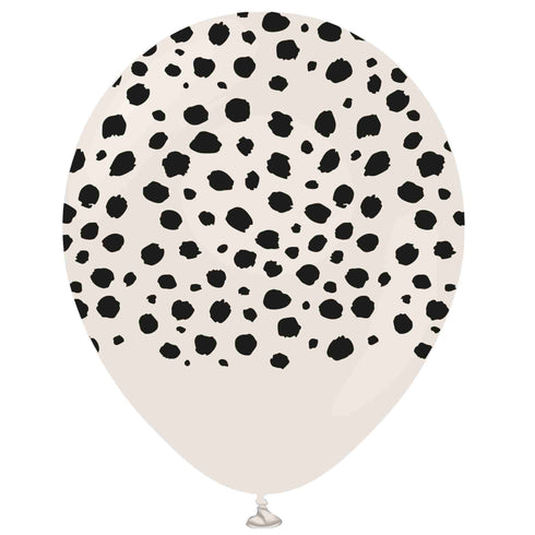 Cheetah Animal Print Latex Balloons on White Sand | 12 INCH | Package 6