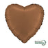 Heart Shaped Foil Balloons | Satin Chocolate Brown | 18 Inch