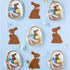 Chocolate Brown Bunny Shaped Paper Party Napkins | Blue Bow | Package 24