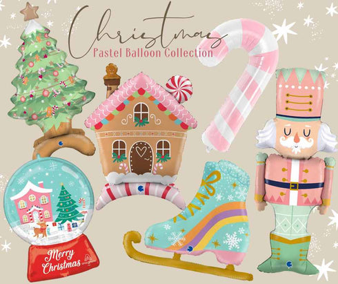 Pastel Christmas Foil Balloon Collection