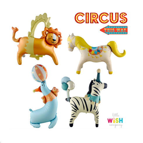 Circus Zebra Foil Balloons | 30 x 38 Inch | Standing Air Fill Only