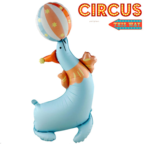 Circus Seal Foil Balloons | 18 x 35 Inch | Standing Air Fill Only