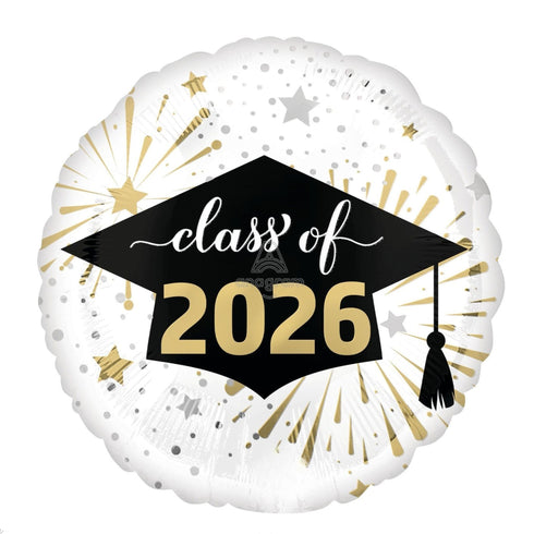 Class of 2026 Graduation Cap and Tassel Foil Balloons | 18 Inch Round