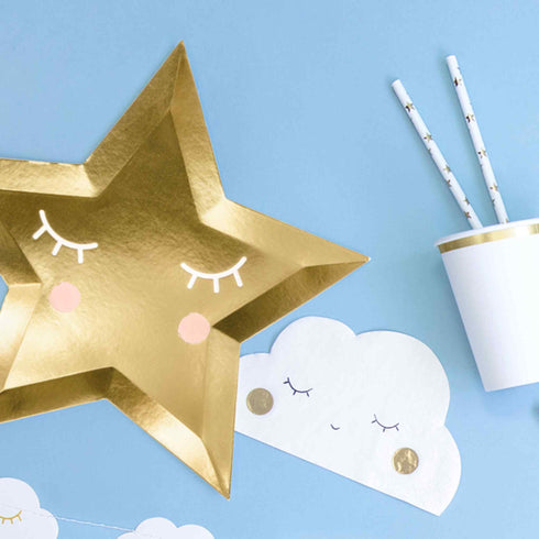 Smiley Cloud Paper Plates