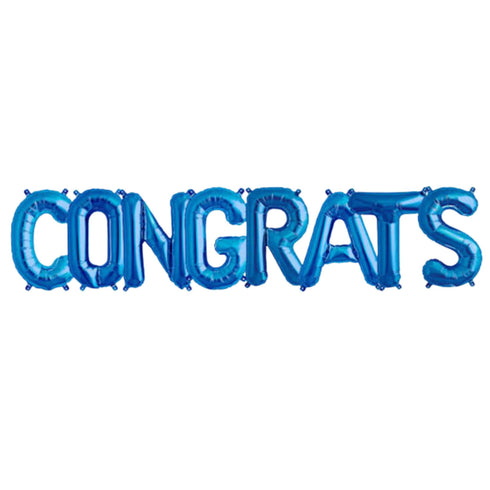 Congrats Letter Balloon Banner | Gold | Silver | Rose Gold | Pink | Blue
