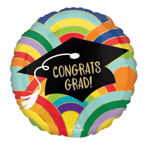 Rainbow Congrats Grad Foil Balloons | 18 INCH