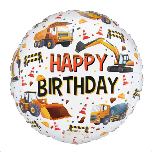 Construction Theme Happy Birthday Balloons | 18 Inch