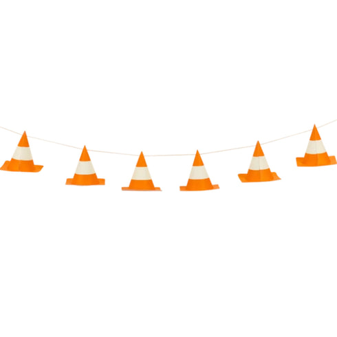 Construction Cone Party Garland Banner | 6 Feet | 3D