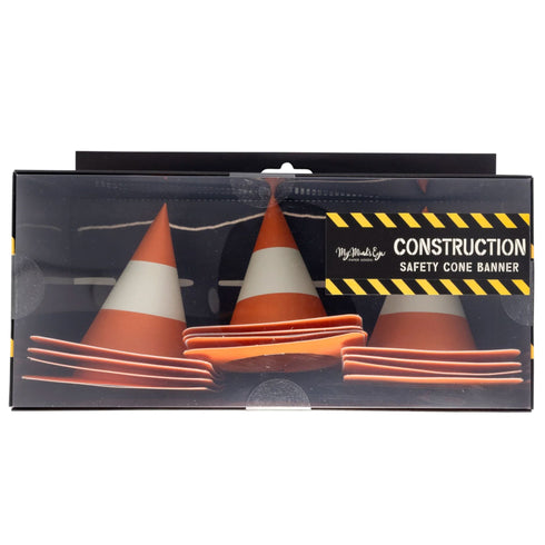 Construction Cone Party Garland Banner | 6 Feet | 3D