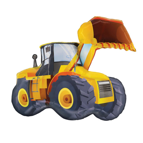 Yellow Construction Birthday Party Loader Truck Balloon | 33 Inch