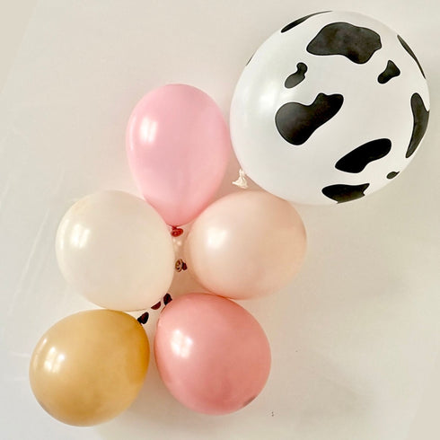 Pink Cowgirl Latex Balloon Garland | Pinks & Browns | Cow Print