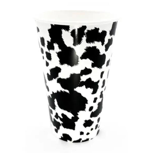 Black Cowhide Paper Cups | Package 8