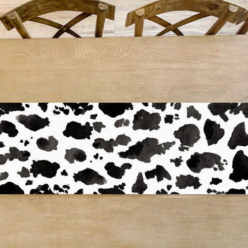 Watercolor Cow Print Paper Table Runners | 16.5 x 96 Inches