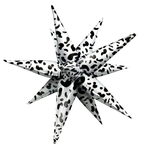 Cow Print Starburst Explosion Foil Balloons | 27 Inch