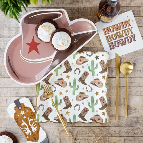 Howdy Cowboy Theme Paper Cocktail Napkins | Package 18