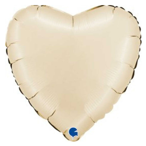 Heart Foil Balloons | Satin Cream | 18 Inch