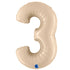Satin Cream Number 3 Balloons | 26 INCH