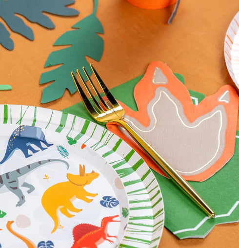 Dinosaur Footprint Shaped Paper Napkins | Set of 16