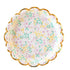 Ditsy Floral Party Flower Paper Plates | 7 Inch Round | Package 8
