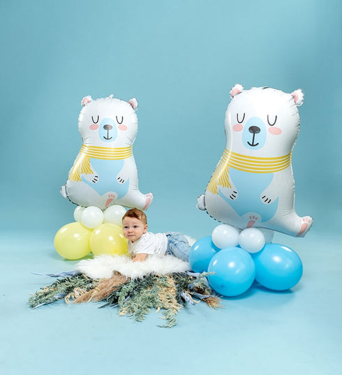 Pastel Polar Bear Foil Balloons | 34 Inch
