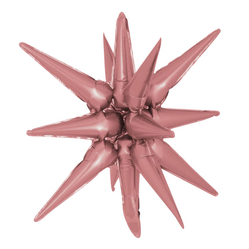 Dusty Rose Starburst All In One Foil Balloon | 22 Inch | Air Fill Only