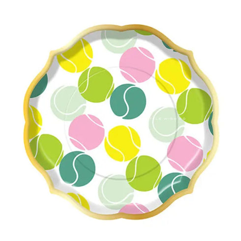 Tennis Ball Paper Party Plates | Package 8