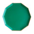 Emerald Green Paper Plates | Gold Trim | 8.75 Inch | Package 8