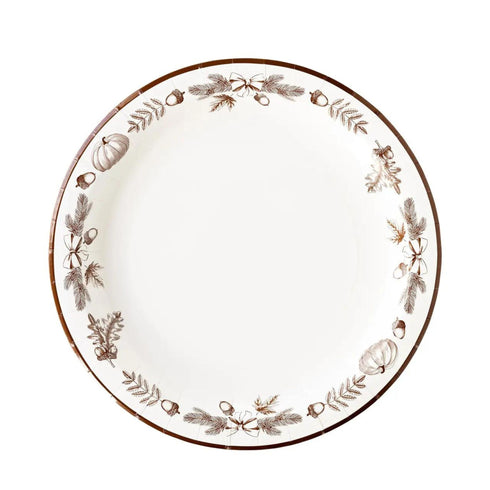 Fall Harvest Botanical Paper Party Plates | Package 8 | 11 Inch