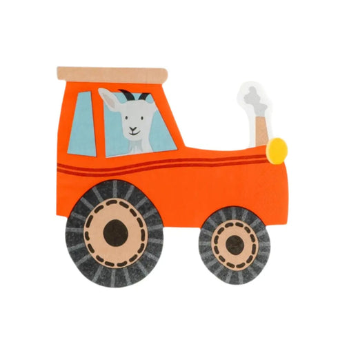 Tractor Farm Party Paper Napkins | Package 16