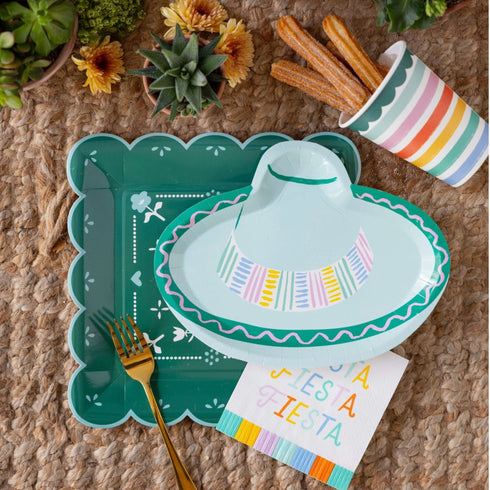 Fiesta Sombrero Party Paper Plates | 10 INCH | Set 8