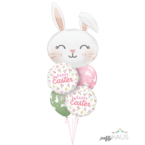 Ditsy Floral Happy Easter Bunny Balloon Bouquets | Set 5