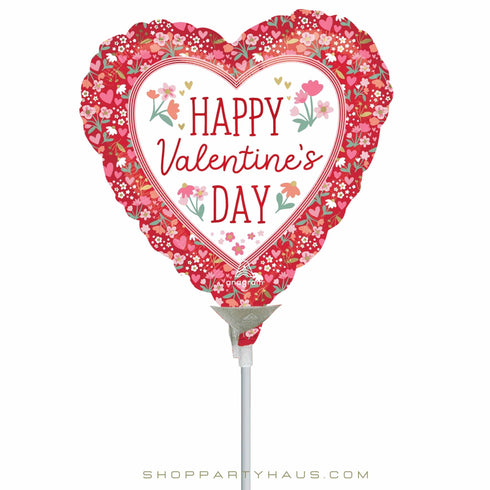 Happy Valentine's Day Balloons | Ditsy Floral | 9 Inch
