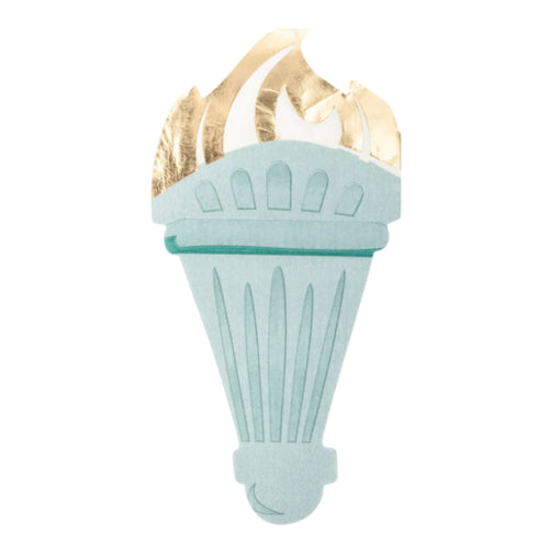 Statue Lady Liberty Flame Paper Party Napkins | Package 18
