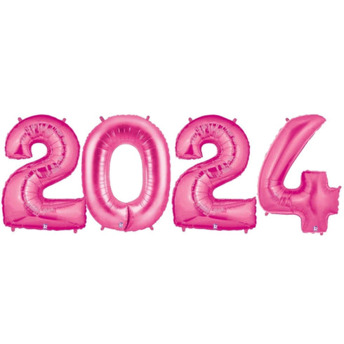 Fuchsia Pink 2024 Number Balloons | 40 Inch