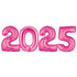 Hot Fuchsia Pink 2025 Number Balloons | 14, 26, 40 Inch Sizes