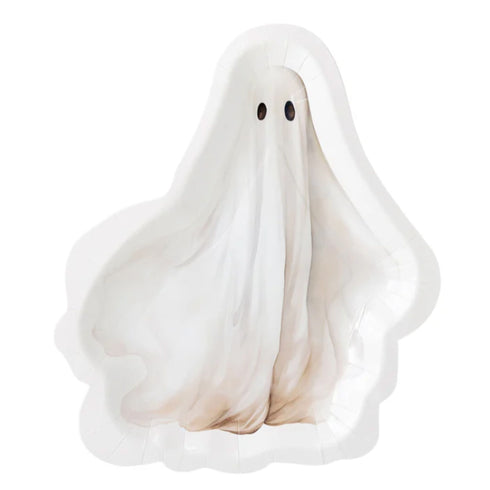 Ghost Shaped Paper Party Plates | Package 8 | Halloween Party