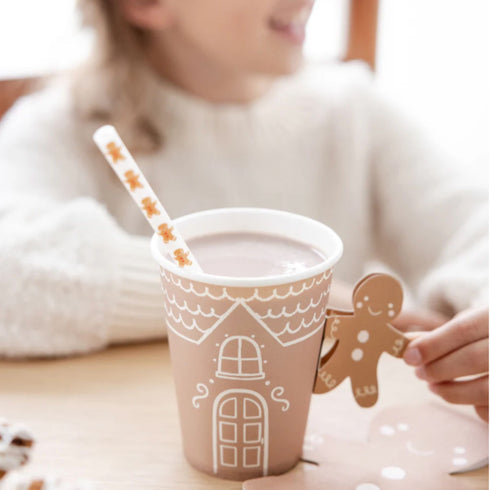 Gingerbread Cookie Christmas Paper Cups | Package 8