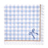 Blue Gingham Floral & Bows Scalloped Paper Napkins | 11 Inch | Package 24