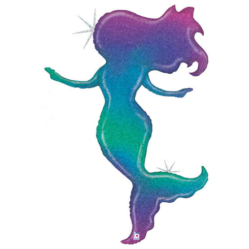 Mermaid Tail Foil Balloon | Glitter Ombre | 46 INCH