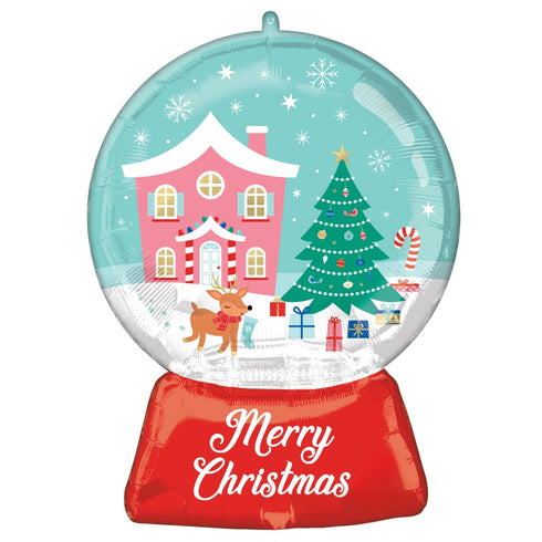 Snow Globe Merry Christmas Foil Balloon | 27 INCH