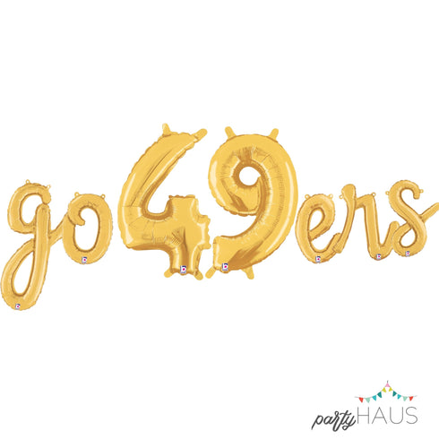 Go 49ers Balloon Letter Banners | Football Party Decor