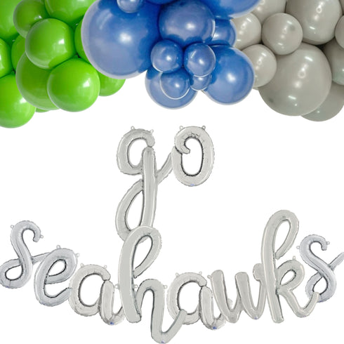 Go Seahawks Balloon Letter Banners | Football Party Decor