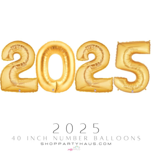 2025 Gold Number Foil Balloons | 40 Inch